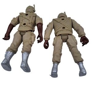 Vintage Lanard The Corps Military Action Figures Black Steel Desert Tan Lot of 2